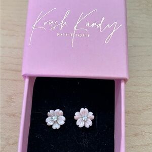 Pink Conch Flower Earrings